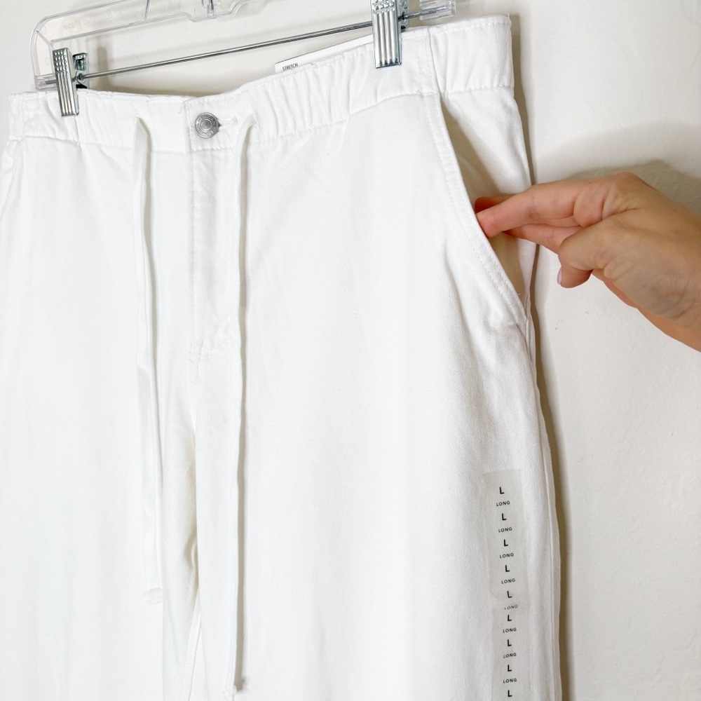 American Eagle Dreamy Drape Low Rise Ultra Wide Leg White Size Large Long NWT - Picture 5 of 10